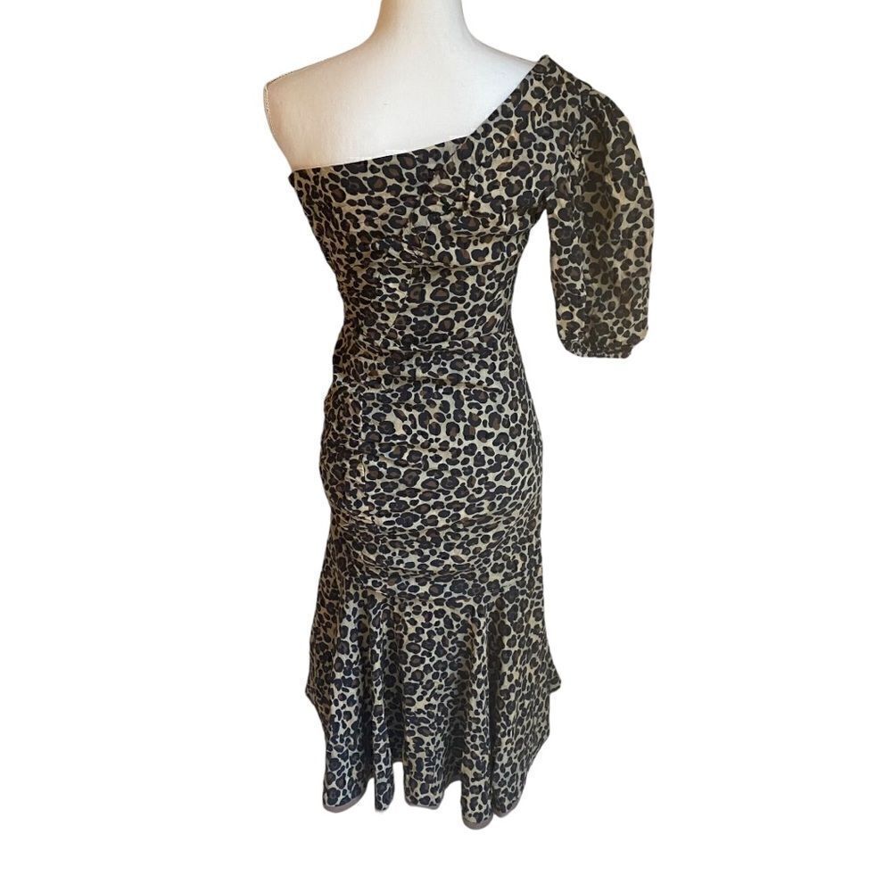 Jonathan Simkhai Leopard Print One Shoulder Dress - Picture 7 of 10